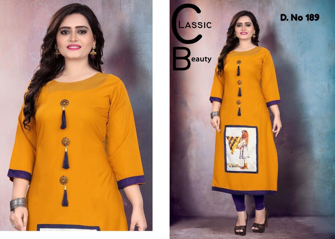Multi Soft Crepe Kurtis