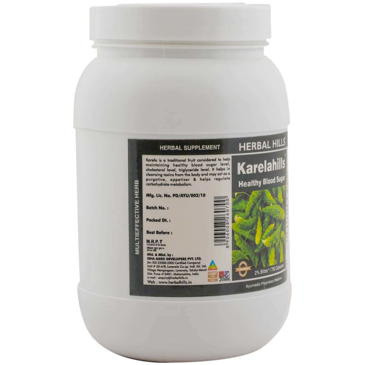 Tablets Ayurvedic Medicine For Diabetes - Blood Sugar Control - Karela 700 Capsule