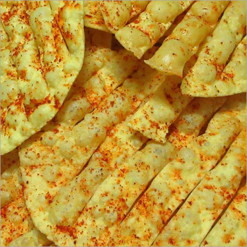 Chorafali Papad - Black Gram Flour & Cotton Seed Oil, Yellow Color, Cumin & Black Pepper Flavor, 52% Protein, 6 Months Shelf Life, Salty Taste