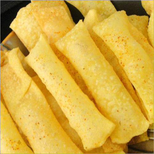 Chorafali Papad - Black Gram Flour & Cotton Seed Oil, Yellow Color, Cumin & Black Pepper Flavor, 52% Protein, 6 Months Shelf Life, Salty Taste