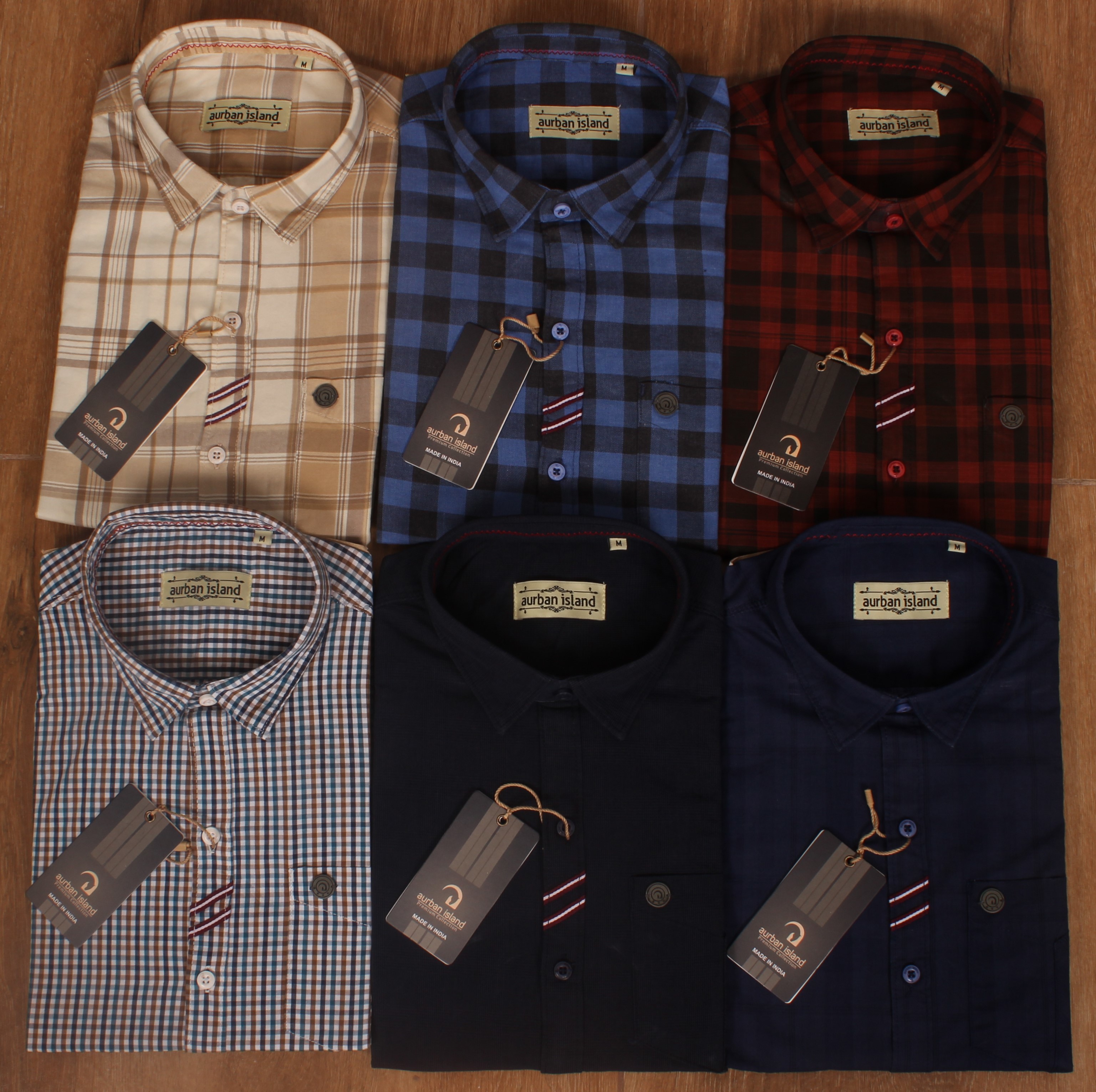 Checks Shirt - Cotton M L Xl Xxl Sizes Navy Color Classic Collar Style Full Sleeves Summer Wear Woven Pattern Our Logo