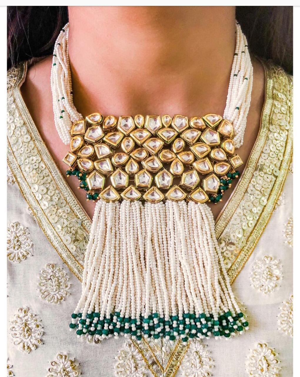 Jadau Kundan Necklace Clip-on Earring