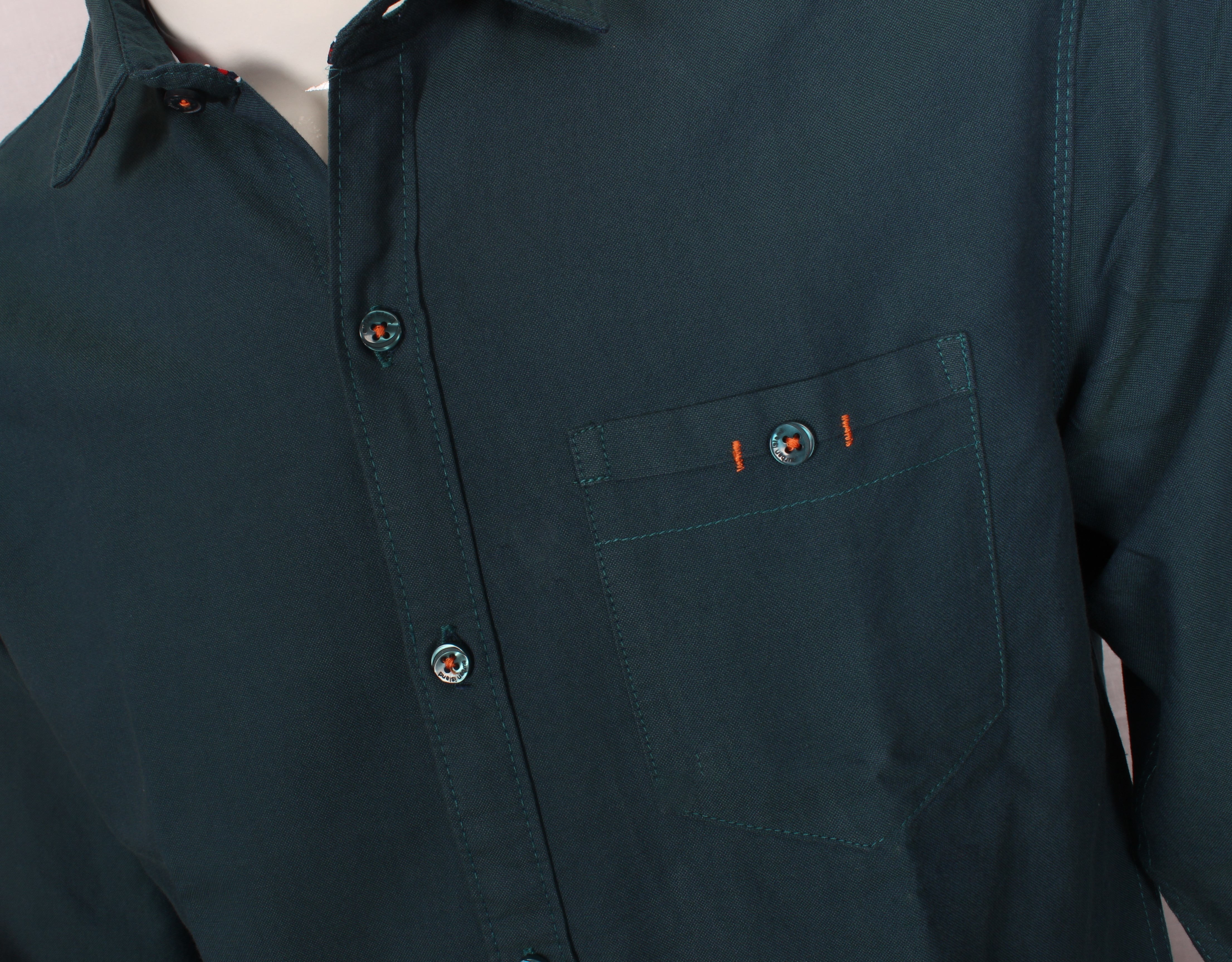 Plain Shirt - Oxford Cotton, Sizes M-xxl, Green Colour, Classic Collar, Full Sleeves, Woven Pattern, Summer Wear, Logo Included