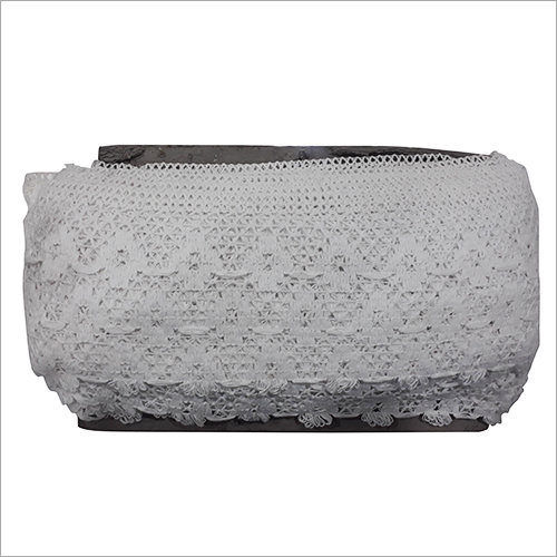 प्रिंटेड व्हाइट फैंसी कॉटन लेस