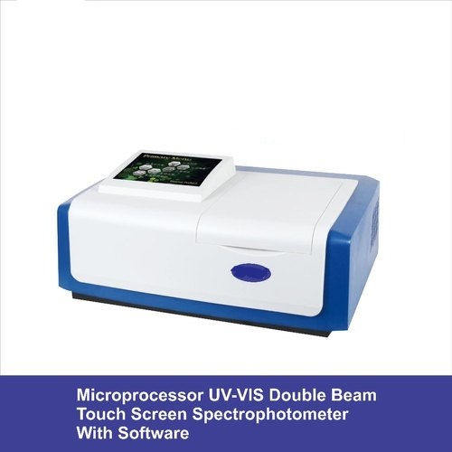 Double Beam Touch Screen Spectrophotometer - 740x630x450 Mm Dimensions, High Performance Optical System, Usb & Printer Data Output, 10mm 2-cell Holder, Automatic T & D2 Lamp Change-over, Wide Wavelength Range 190-1100 Nm, 0.15% T Noise Level, For Laboratory Use