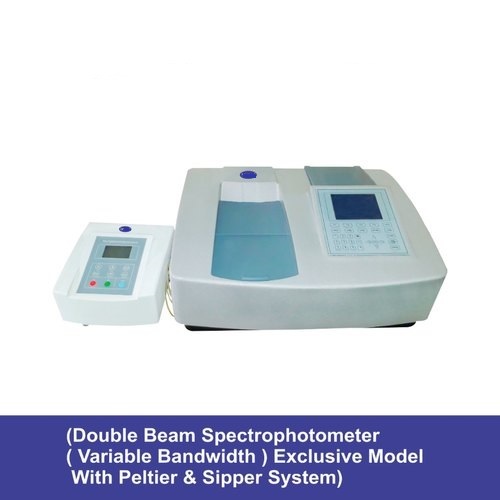 Abs Plastic Double Beam Spectrophotometer Variable Bandwidth With Peltier & Sipper System
