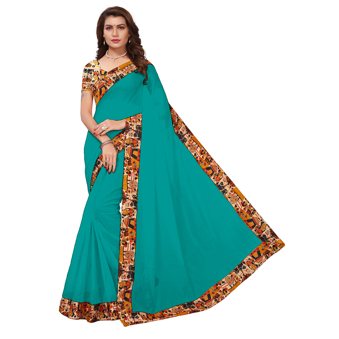 Multi Daily Wear Chanderi Silk Saree, Designer Saree