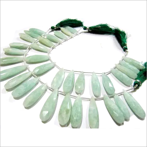 ग्रीन नेचुरल मूनस्टोन रशियन अमेजोनाइट पीयर शेप ज्वेलरी मेकिंग बीड्स