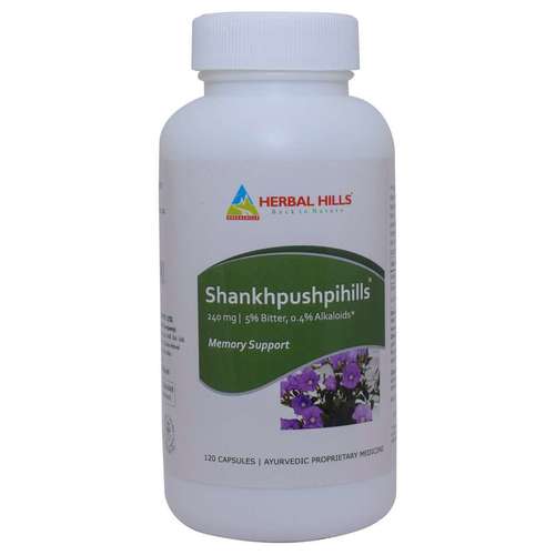 Shankhpushpi Memory Support Capsules - 120 Count | Ayurvedic Brain Tonic with Neuroprotective Properties, Enhances Memory and Concentration