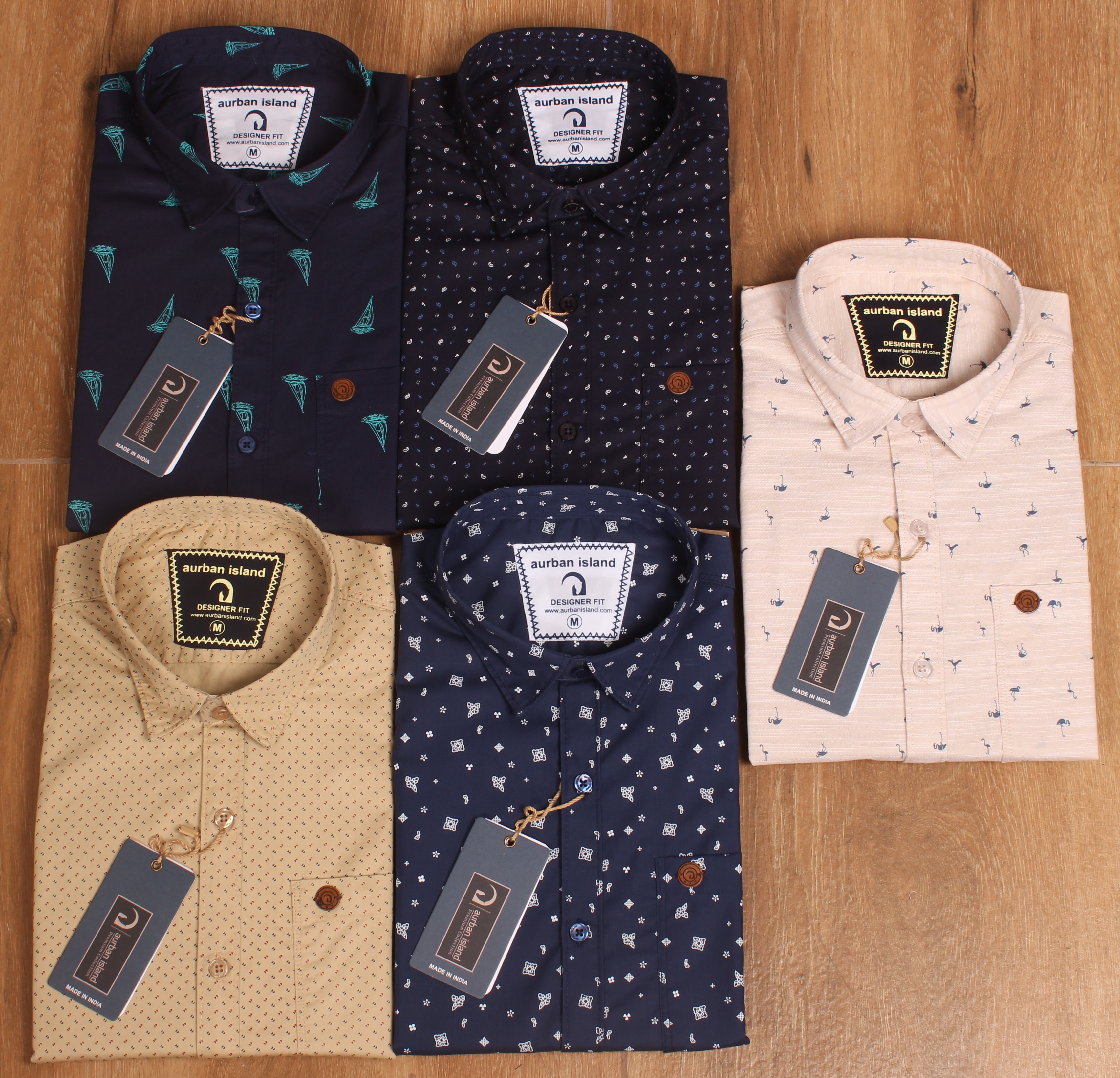 Printed Shirt - Cotton Printed Fabric, Sizes M-l-xl-xxl, Navy Blue Color, Full Sleeves, Classic Collar Style, Ideal For Summer Wear