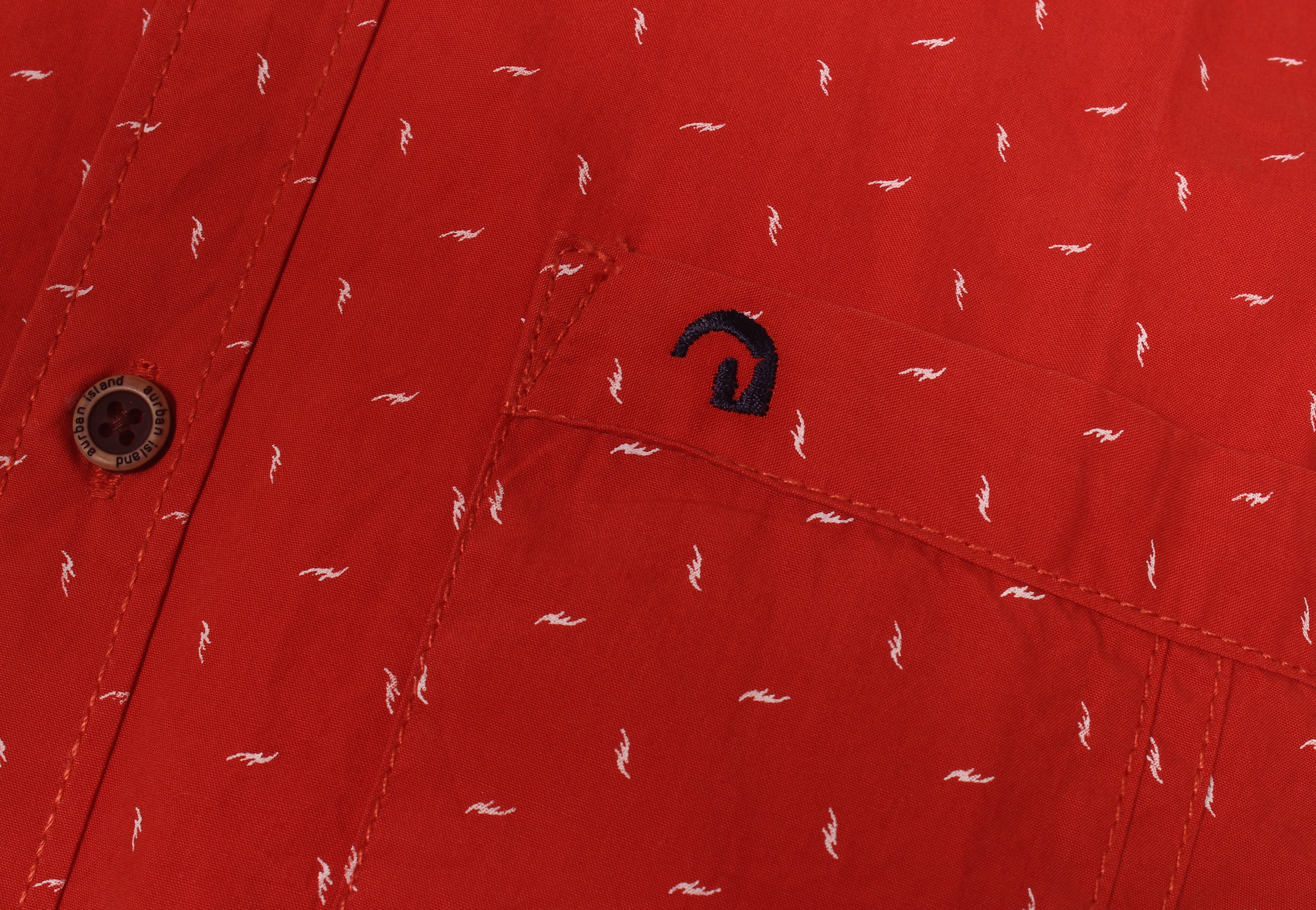 Printed Shirt - Cotton, Full Sleeve, Navy, Peach Finish Printed | Classic Collar, Summer Wear, Designer Style, 18+ Age Group