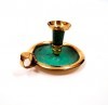 Solid Brass Candle Holder - Small, Medium, Large Sizes | Antique Patina Finish, Floral Etched Design, Detachable Plate With Handle