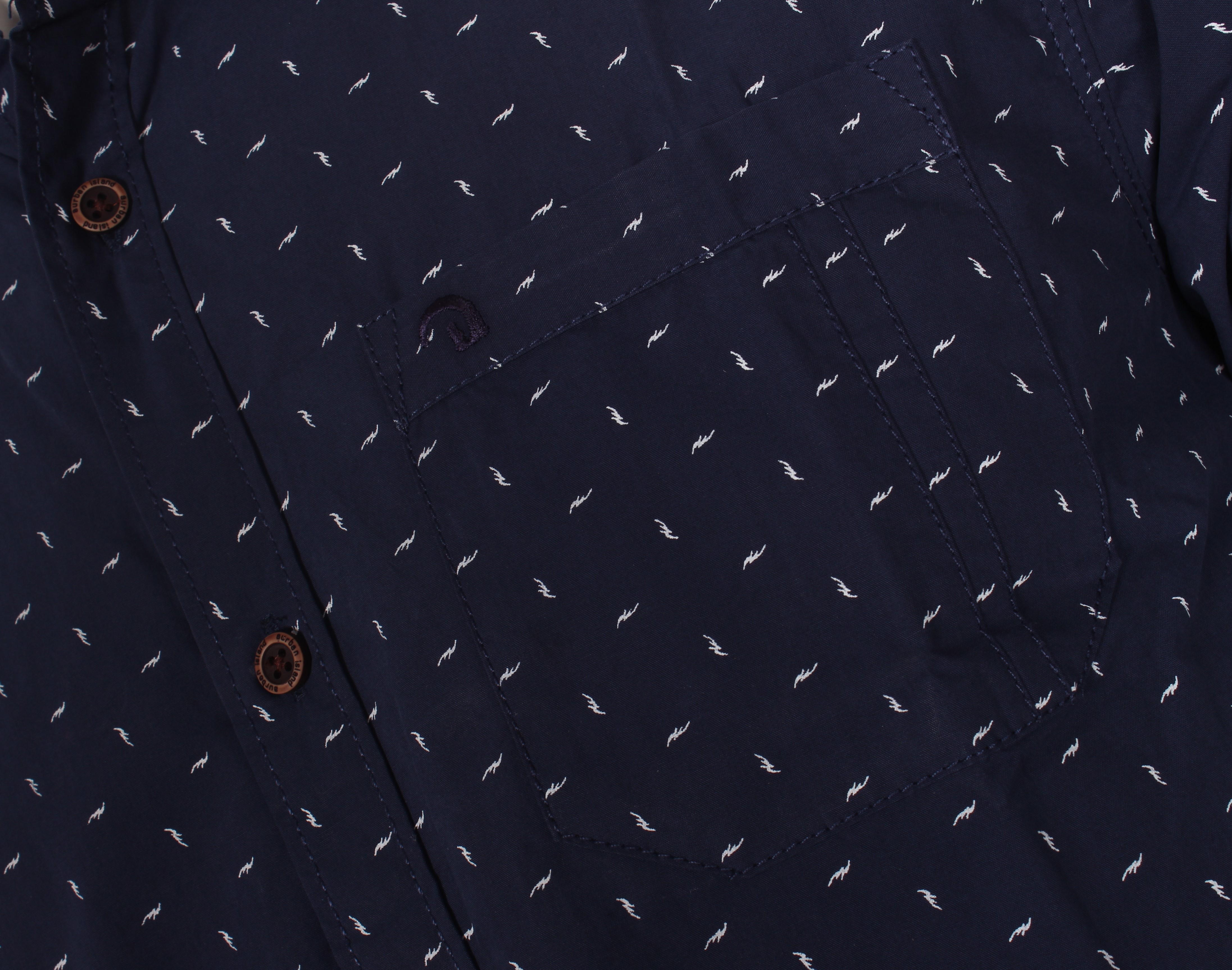 Printed Shirt - Cotton Material, M L Xl Xxl Sizes, Navy Color, Classic Collar, Short Sleeves, Summer Wear, 18+ Age Group, Logo Design