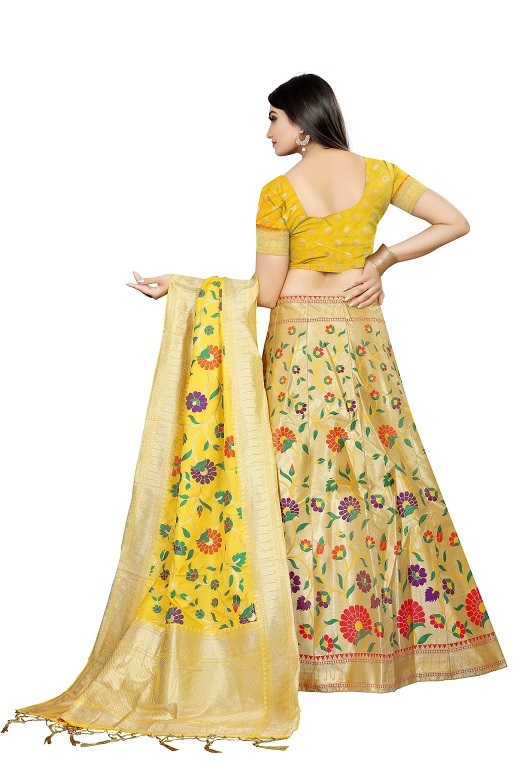 Available In 4 Colors Silk Wooven Lehenga Choli