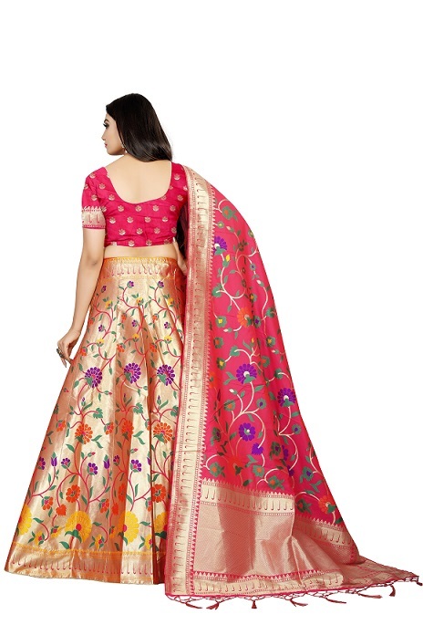4 Silk Banarsi Lehenga Choli For Women