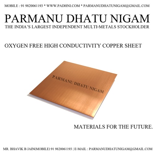 Oxygen Free High Conductivity Copper Sheet