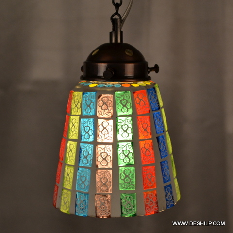 Multicolor Rainbow Effect Color Glass Wall Hanging