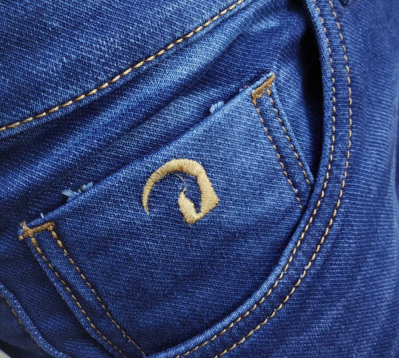 Dark Blue Jeans - Dobby Lycra Fabric, Waist Size 30-38, Slim Fit | Washed Finish, Available In 4 Sizes (30, 32, 34, 36, 38)