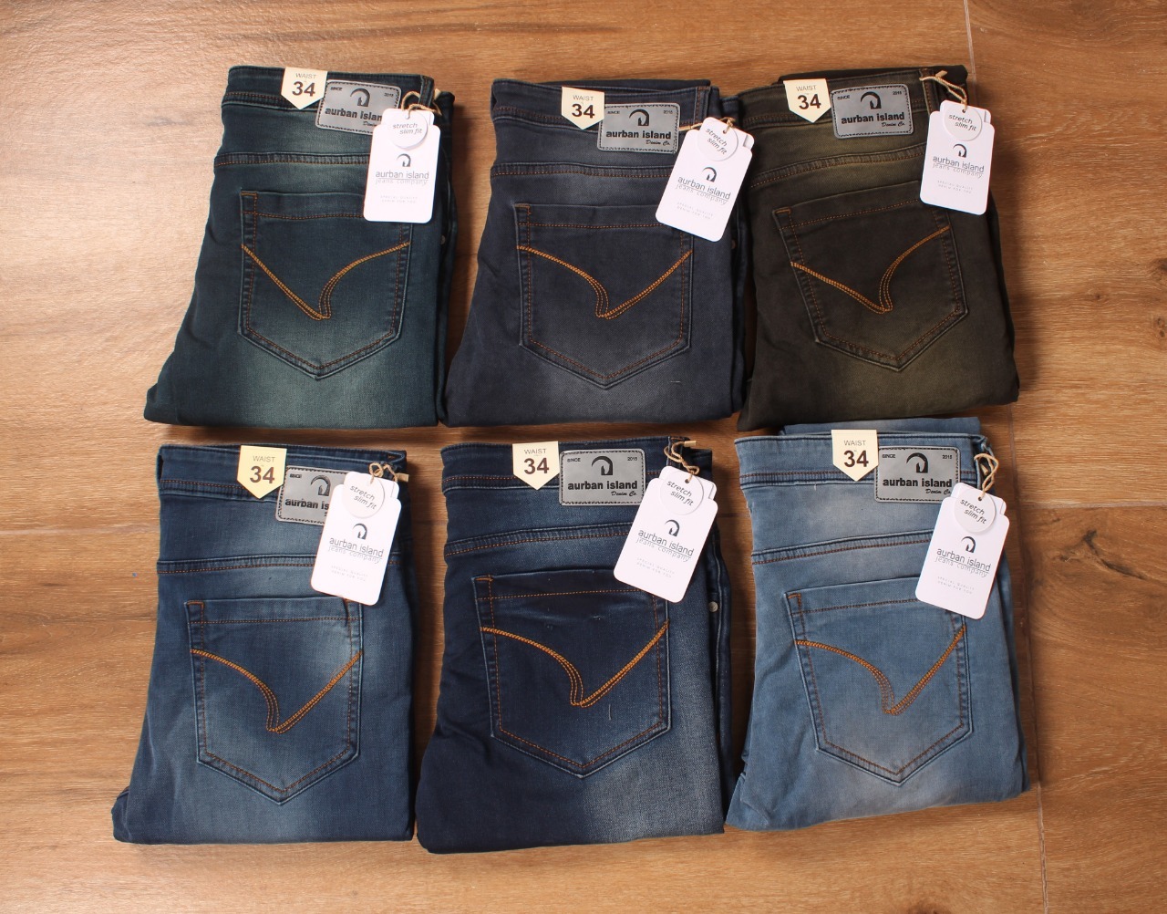 Knitted Dobby Lycra Blue Jeans - Sizes 34-40 | Slim Fit, Washed Denim, 500g Fabric Weight