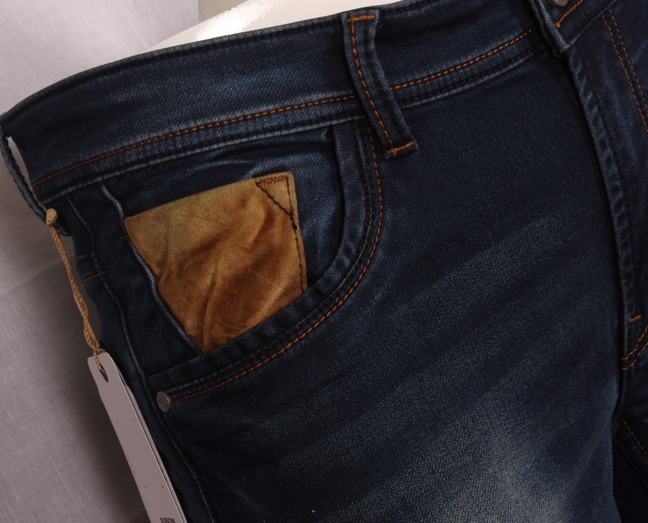 Knitted Dobby Lycra Blue Jeans - Sizes 34-40 | Slim Fit, Washed Denim, 500g Fabric Weight