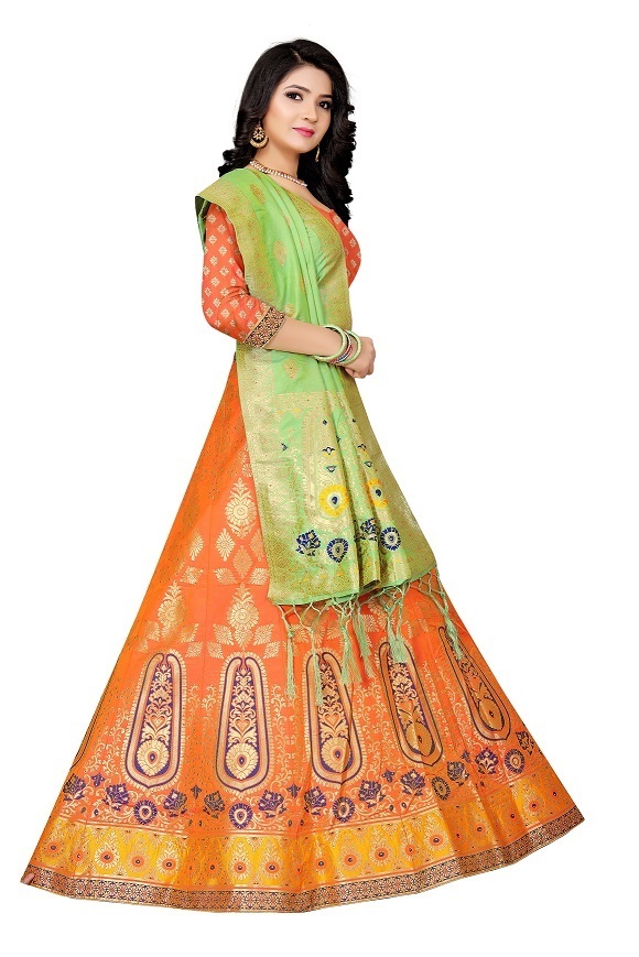 Available In 4 Colors Designer Silk Lehenga Choli
