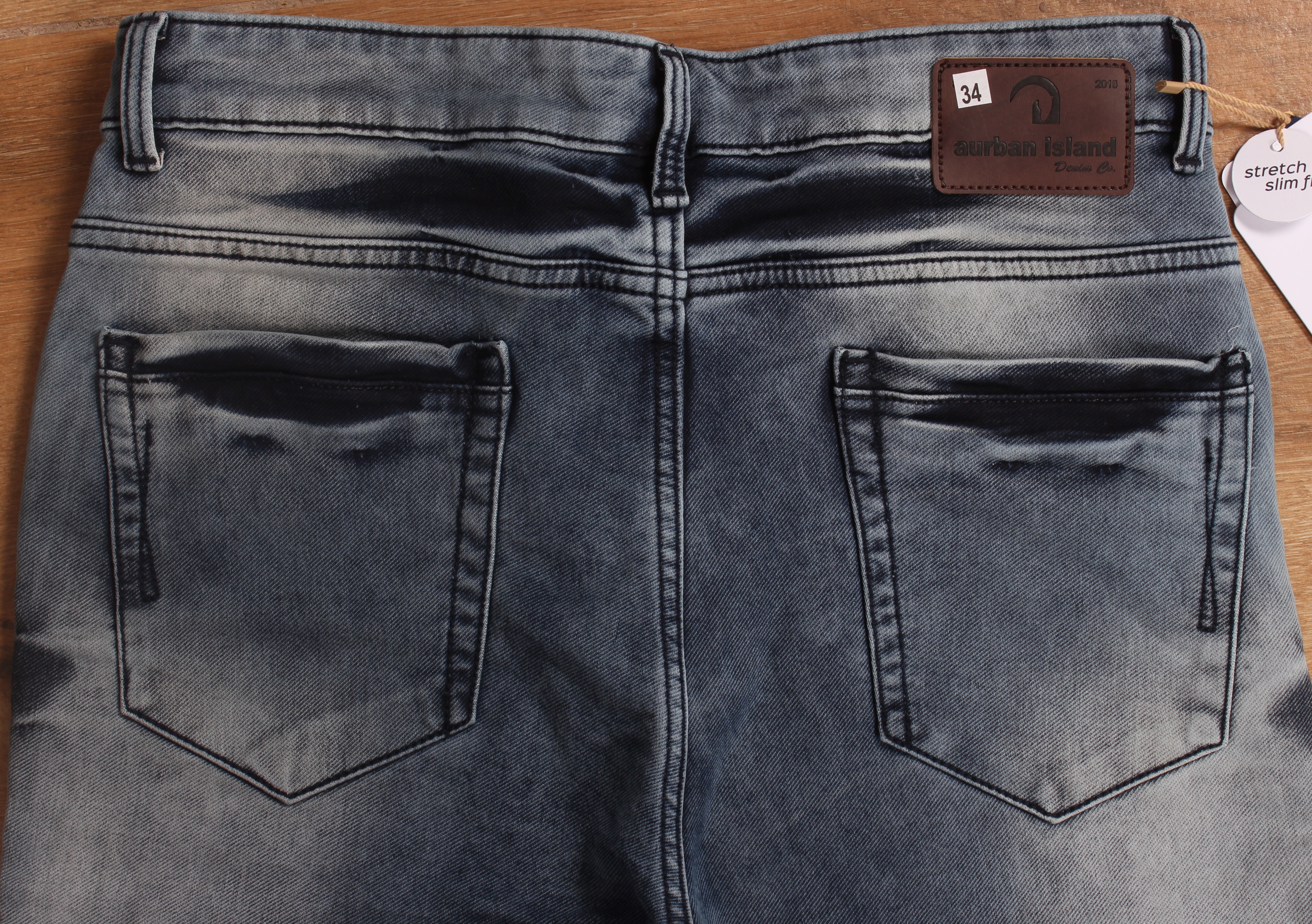 Knitted Dobby Jeans - 30-38 Waist Size, Dark Blue Denim | Slim Fit, 500g Fabric Weight, Washed Finish, 5 Sizes Available