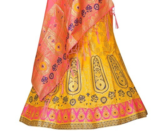 Available In 4 Colors Designer Silk Lehenga Choli For Bridal Women