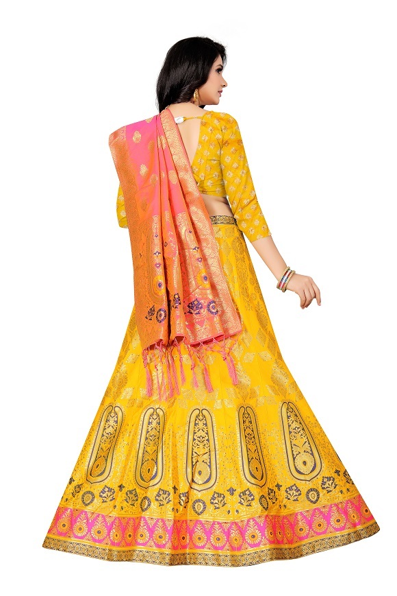 Available In 4 Colors Designer Silk Lehenga Choli For Bridal Women