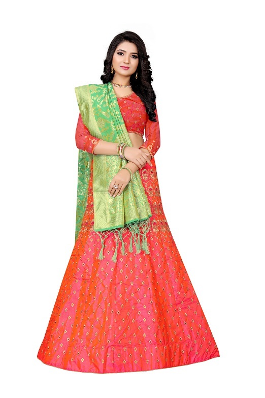 Available In 4 Colors Designer Lehenga With Blouse Set