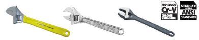 Adjustable Wrench - Chrome Vanadium Steel , Chrome-Plated Coating, Adjustable Jaw, Ergonomic Handle, ANSI Specification Hardness