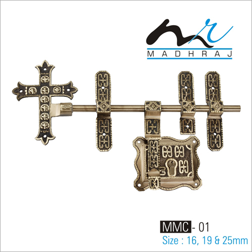 Manichitra - Brass, 16x19x25mm , Antique Finish | Ornate Design for Door & Gate Security, IS 586 Compliant, Ideal for Traditional Decor