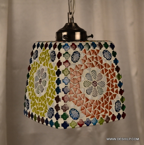 Multicolor Small Squire Glass Hanging