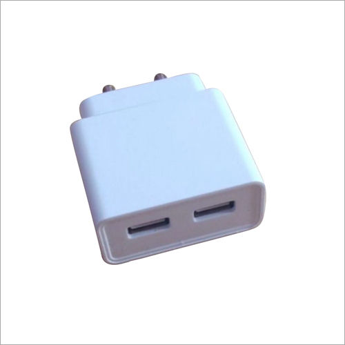 व्हाइट ड्यूल पोर्ट Usb मोबाइल चार्जर एडाप्टर