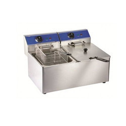 2 Tank 2 Basket Electric Fryer - Stainless Steel, 590x385x320mm | 220-240v, 2.8+2.8kw Power, 11kg Weight, Ideal For Hotels