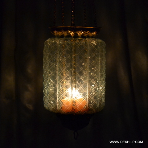 पारदर्शी टी लाइट बिग ग्लास वॉल हैंगिंग