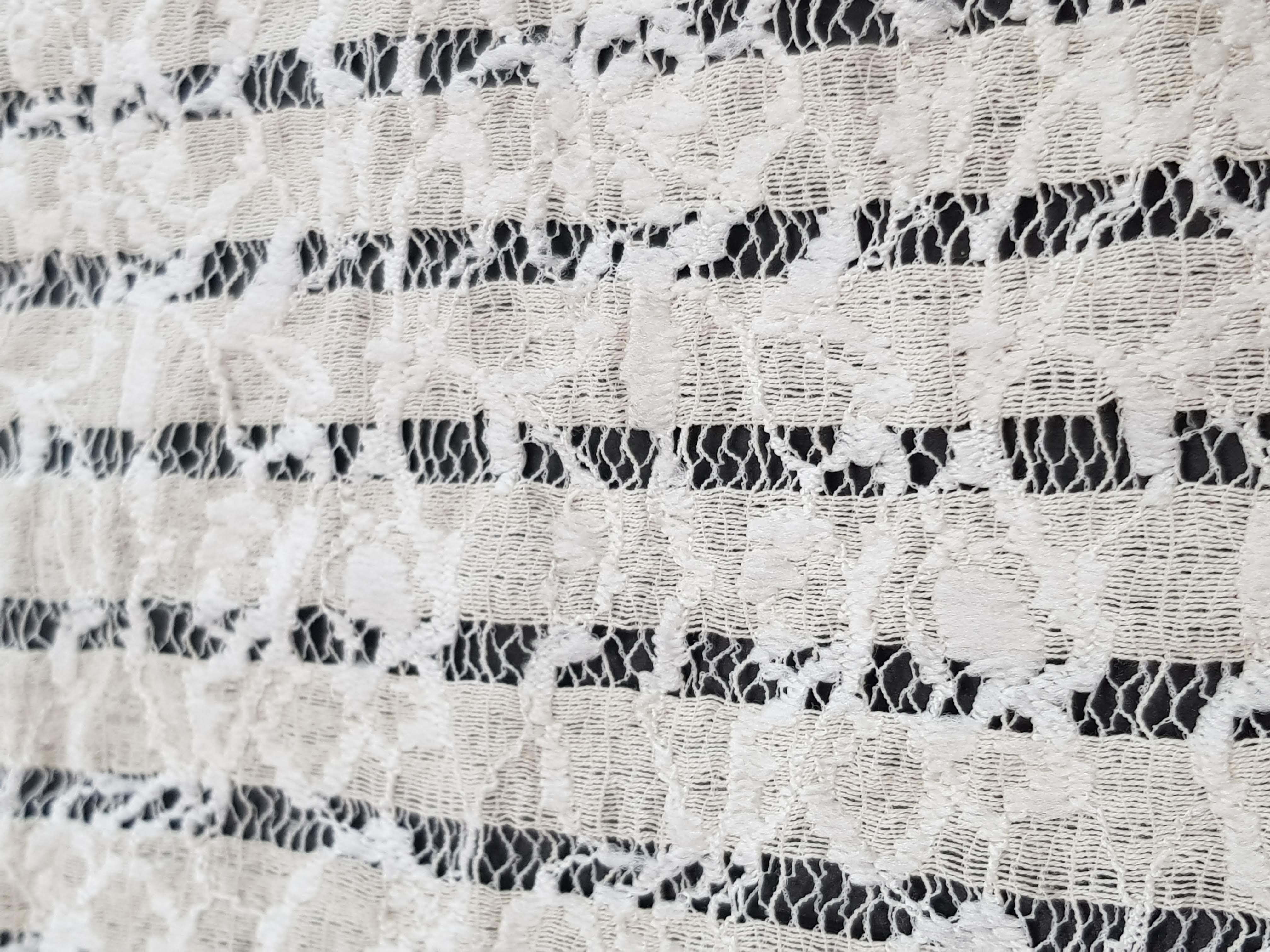 Raschel Lace Fabric - 100% Nylon Base + Viscose Design, 58 Inches Wide | Ideal For Garments, Home Textiles, Ready For Dying
