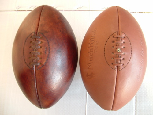 Vintage Rugby Ball - Leather, Various Sizes, Brown | Hand-Stitched, Used for Display or Vintage Collection