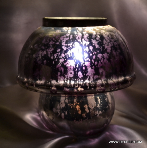 Purple Silver Glass Table Lamp