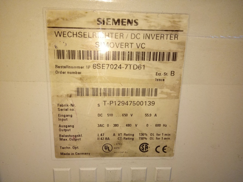 Siemens Simovert Drive 6se7 024-7td61