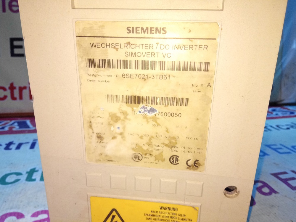 Siemens Simovert Drive 6se7 021-3tb61