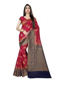 5 Colors Available Art Banarasi Silk Sarees For Women