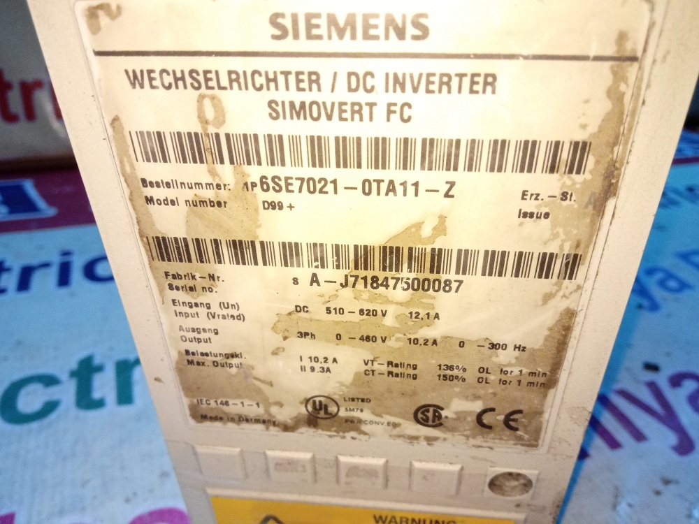 Siemens Simovert Drive 6se7 021-0ta11-z