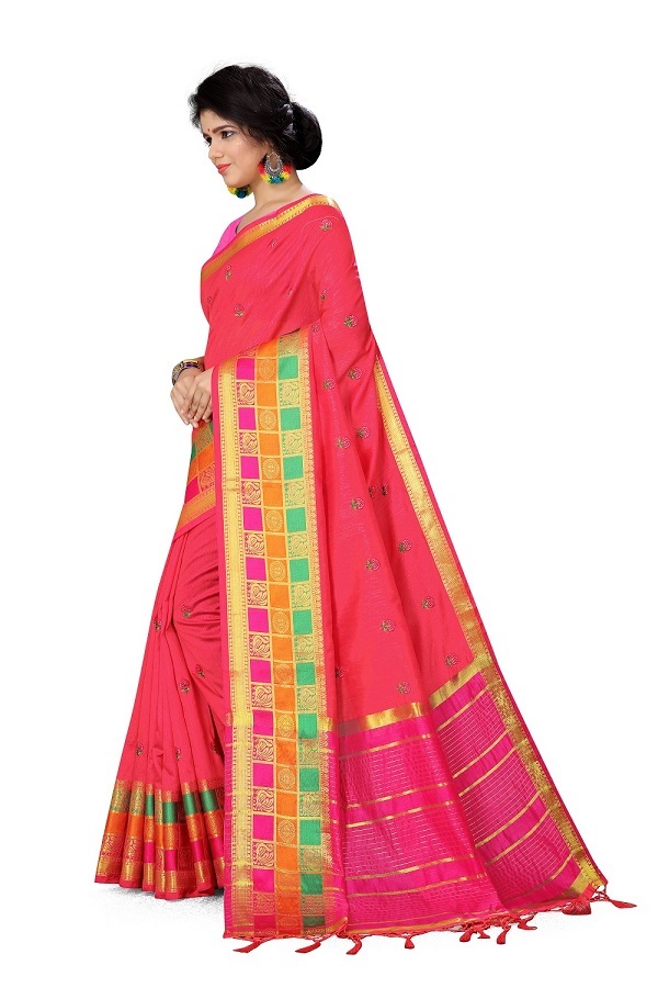 5 Colors Available Ladies Weaving Zari Work Sarees