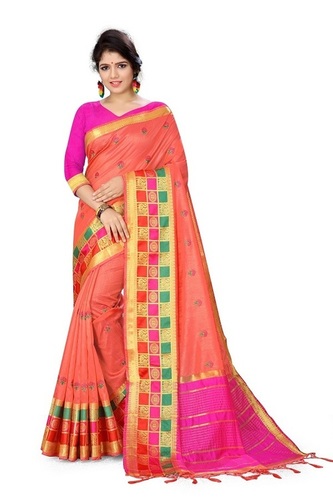 5 Colors Available Ladies Weaving Zari Sarees