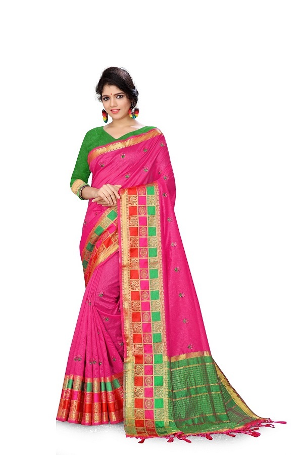 5 Colors Available Ladies Weaving Zari Sarees