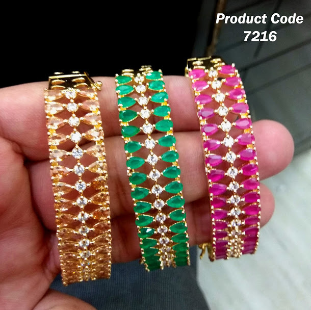 Ladies Designer Bangle - Brass, Modern Style With Imitation Pearl And Diamond Accents | Fashion Jewelry For Weddings, Engagements, Anniversaries, And Parties