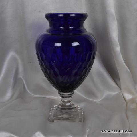 Crystal Cutting Glass Hurricane Flower Vase Bottom Diameter: 20 Centimeter (Cm)