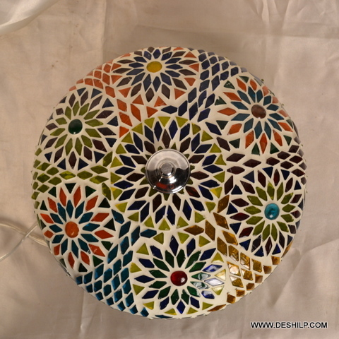 Multicolor Multi Mosaic Round Glass Ceiling