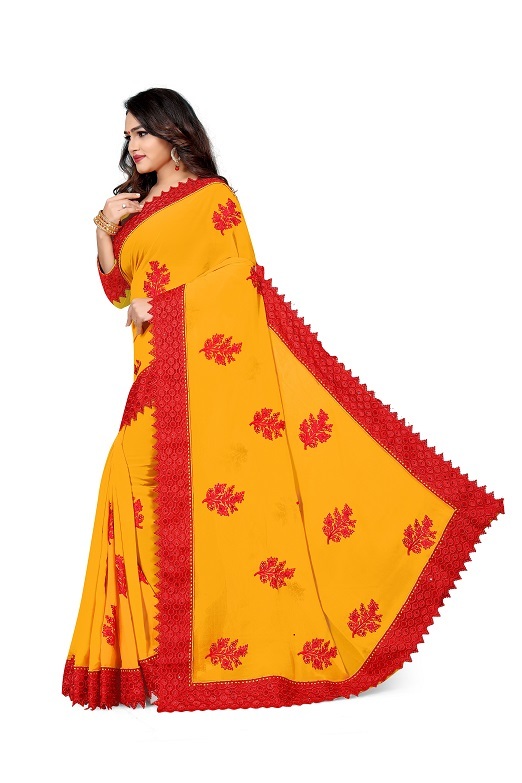 4 Fancy Embroided Sarees