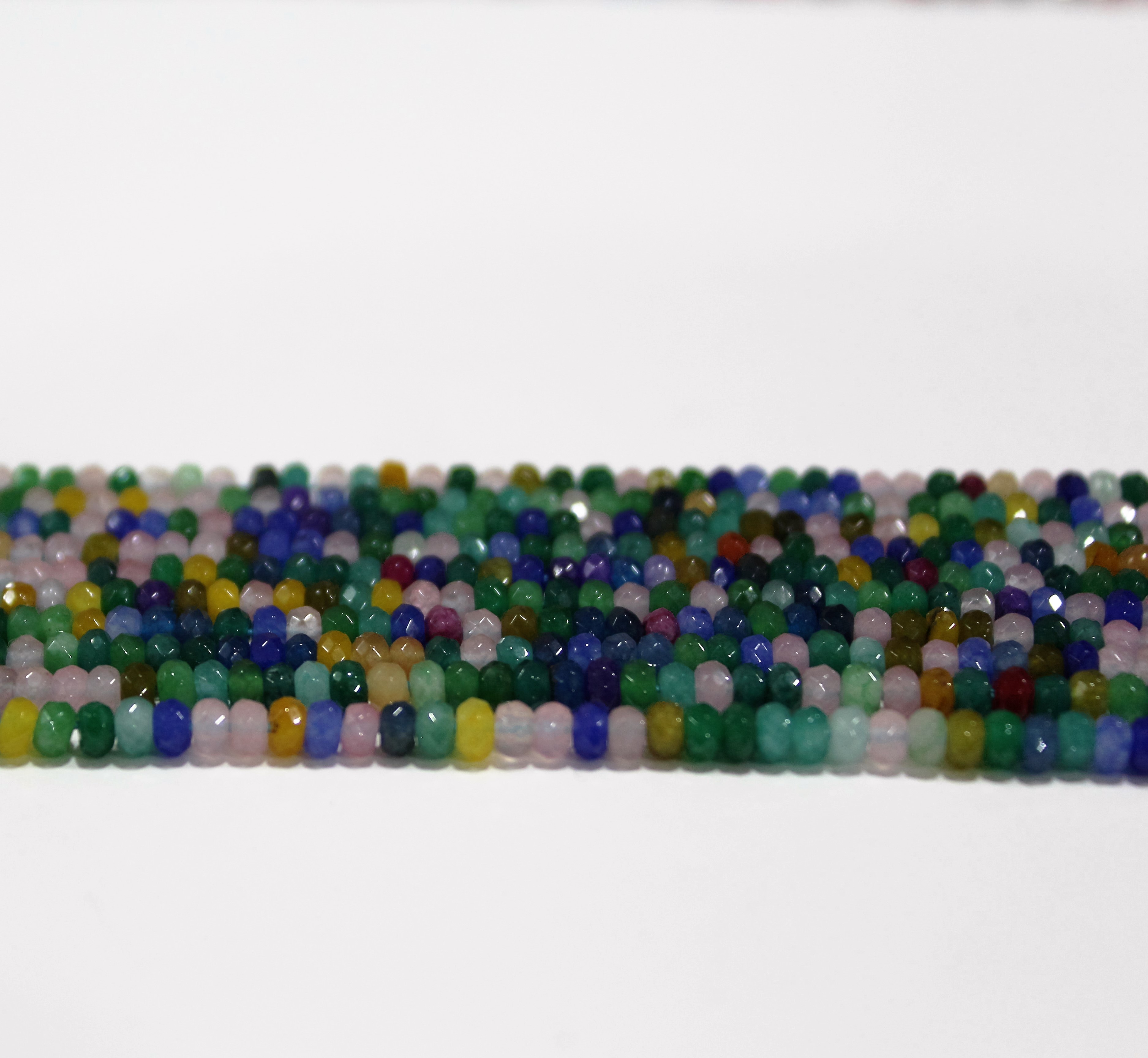 Multi Color Beads - Stone Beads Necklace 2x4 Size | Red And White Round Beads, Ideal For Parties, Weddings And Ceremonies